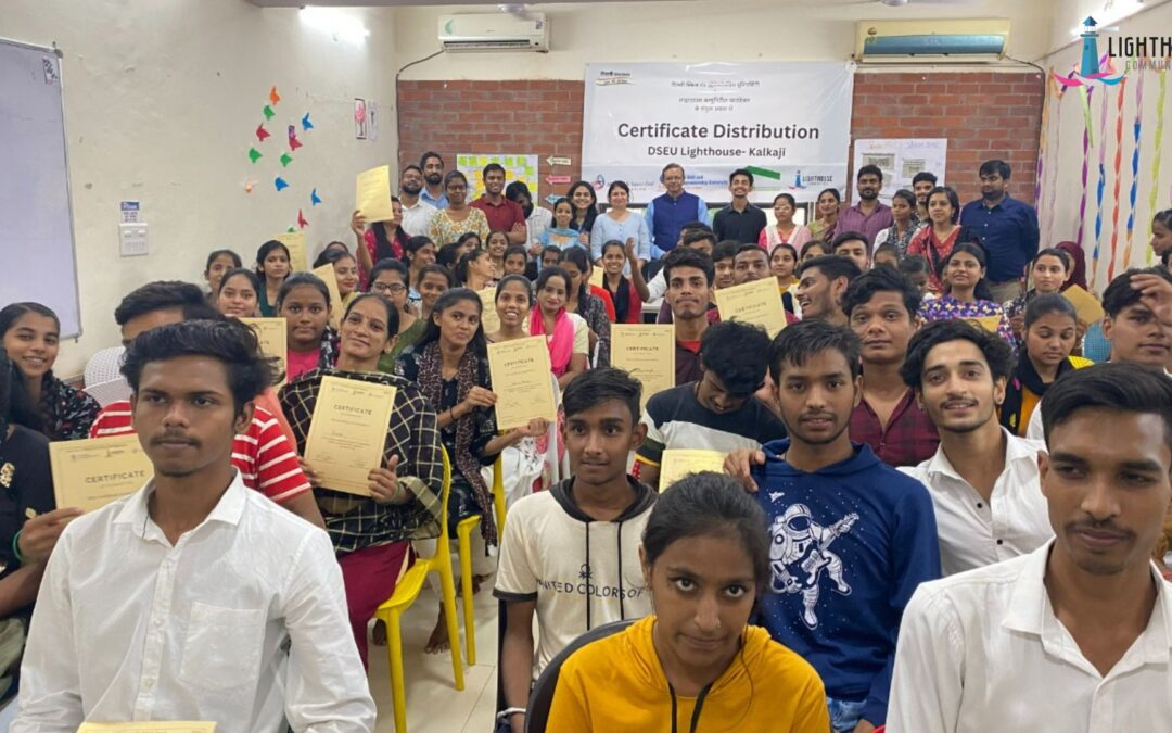 Felicitating the youth of first batch at DSEU Lighthouse Kalkaji