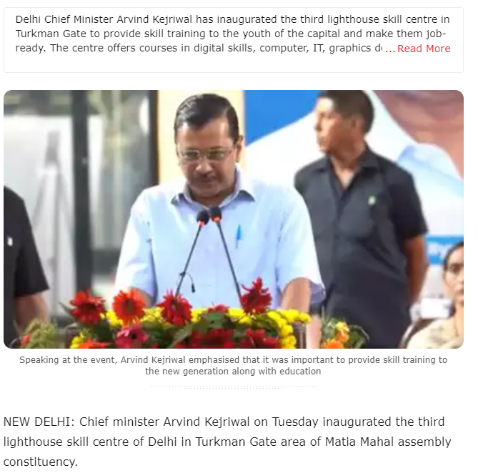 Delhi’s third lighthouse skill centre opens in Matia Mahal